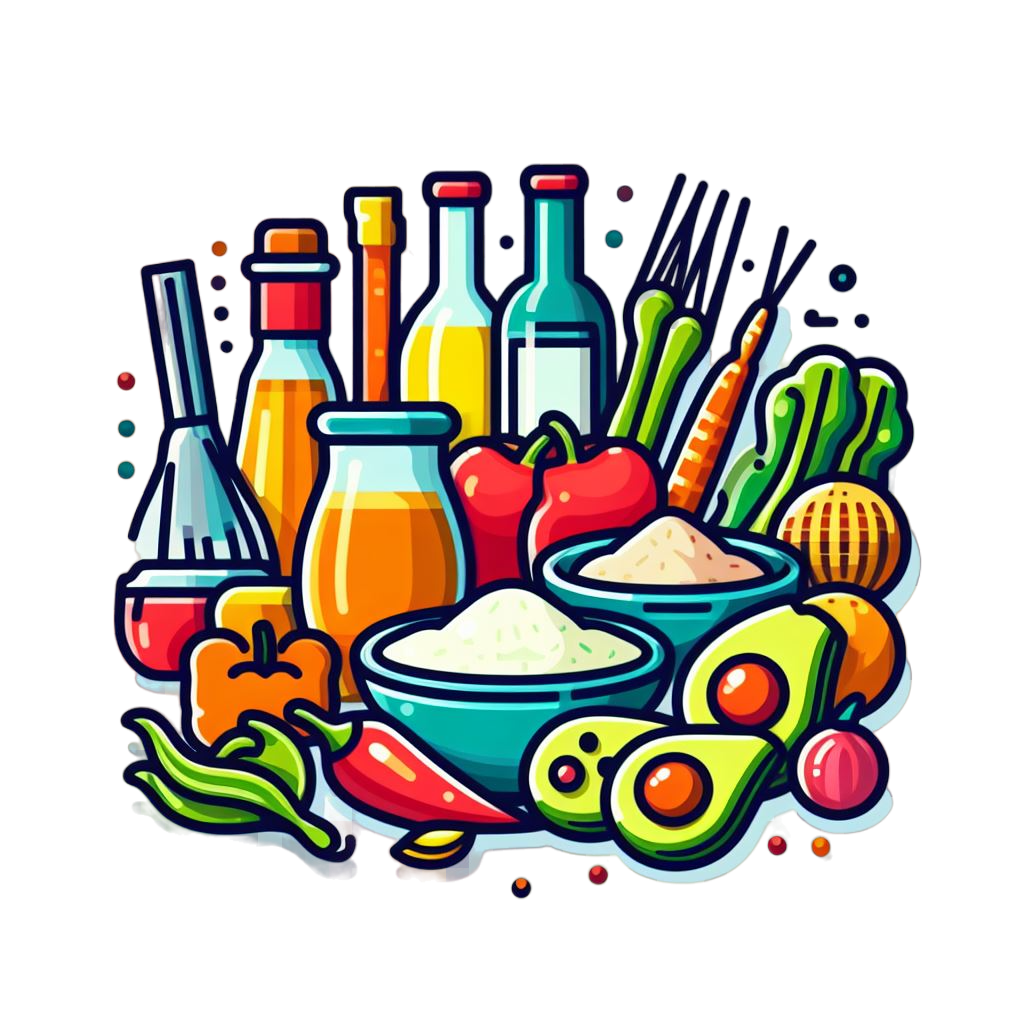 ingredients colorful icon with white background