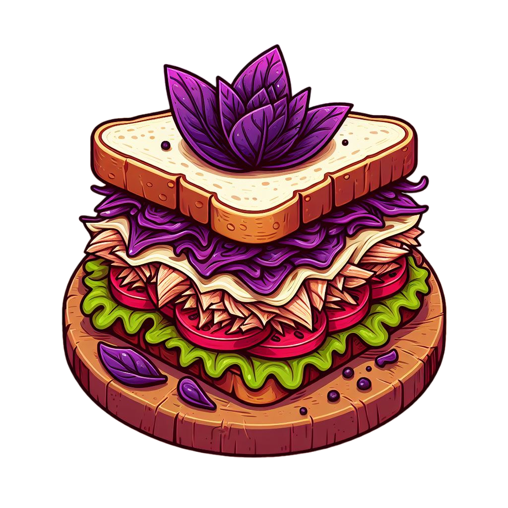 korean sandwich with tuna colorful icon with white background